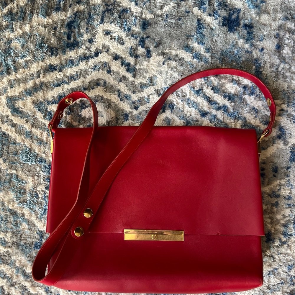 Authentic Celine Blade bag red